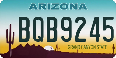 AZ license plate BQB9245