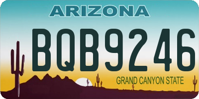 AZ license plate BQB9246