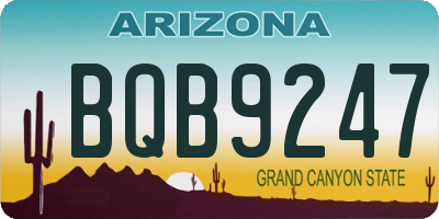 AZ license plate BQB9247