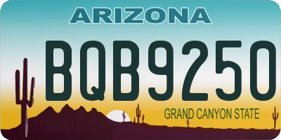 AZ license plate BQB9250