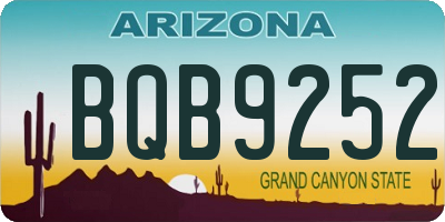 AZ license plate BQB9252