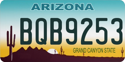 AZ license plate BQB9253