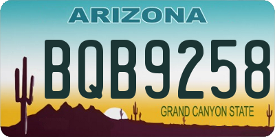 AZ license plate BQB9258