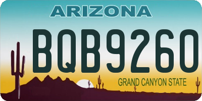 AZ license plate BQB9260