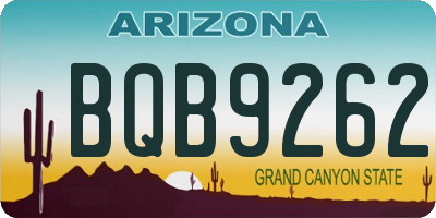 AZ license plate BQB9262