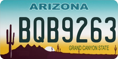 AZ license plate BQB9263