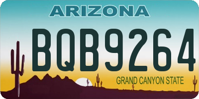AZ license plate BQB9264