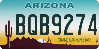 AZ license plate BQB9274