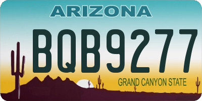 AZ license plate BQB9277