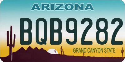 AZ license plate BQB9282