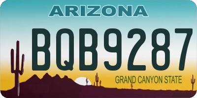 AZ license plate BQB9287