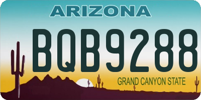 AZ license plate BQB9288