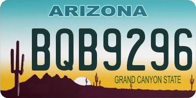 AZ license plate BQB9296