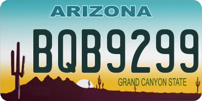 AZ license plate BQB9299