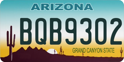 AZ license plate BQB9302