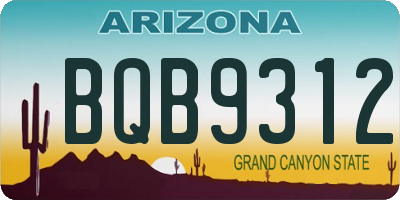 AZ license plate BQB9312
