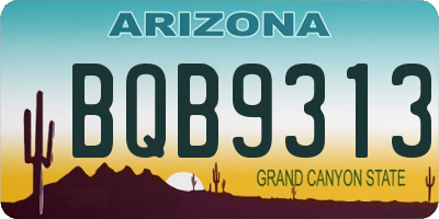 AZ license plate BQB9313