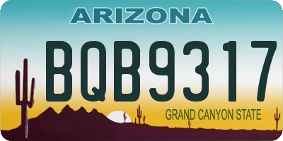 AZ license plate BQB9317