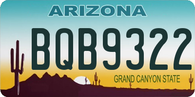 AZ license plate BQB9322
