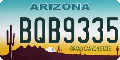 AZ license plate BQB9335
