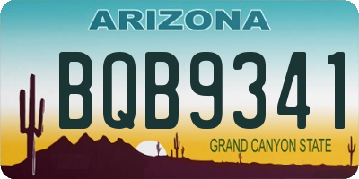 AZ license plate BQB9341