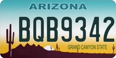 AZ license plate BQB9342