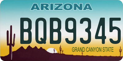 AZ license plate BQB9345