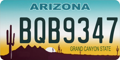 AZ license plate BQB9347