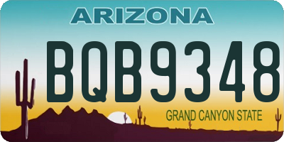 AZ license plate BQB9348