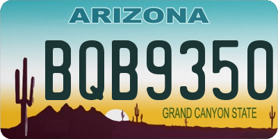 AZ license plate BQB9350