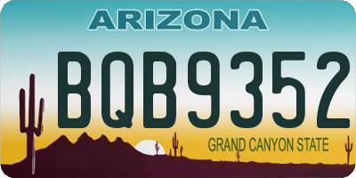 AZ license plate BQB9352