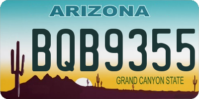 AZ license plate BQB9355