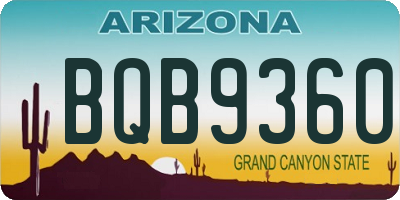 AZ license plate BQB9360