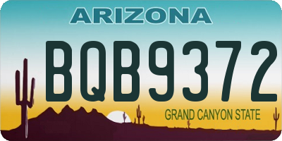 AZ license plate BQB9372