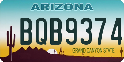 AZ license plate BQB9374