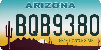 AZ license plate BQB9380