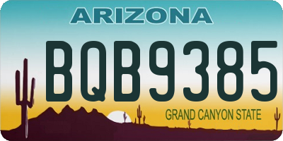 AZ license plate BQB9385