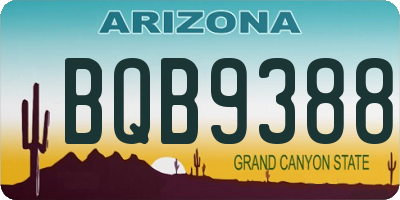 AZ license plate BQB9388