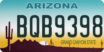 AZ license plate BQB9398