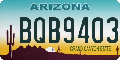 AZ license plate BQB9403