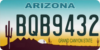 AZ license plate BQB9432