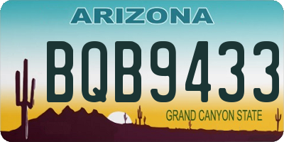 AZ license plate BQB9433