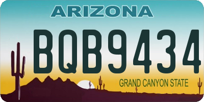 AZ license plate BQB9434