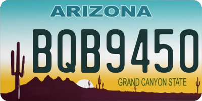 AZ license plate BQB9450