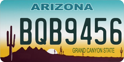 AZ license plate BQB9456