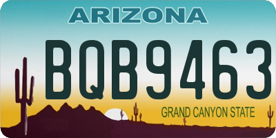 AZ license plate BQB9463