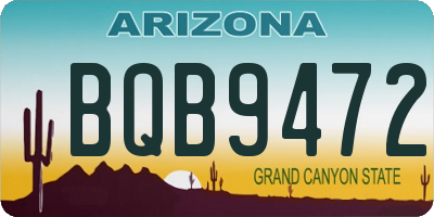 AZ license plate BQB9472