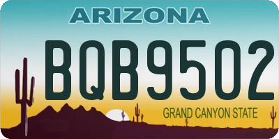 AZ license plate BQB9502