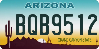 AZ license plate BQB9512