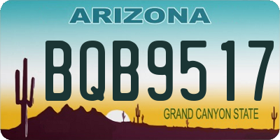 AZ license plate BQB9517